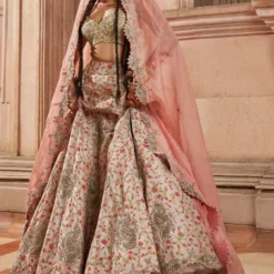 Mrunalini Rao Ivory & Peach Embellished Lehenga Set -Deals Drapizia Store 1411mr6 2