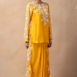 Anamika Khanna Yellow Floral Embellished Co-ord Set -Deals Drapizia Store 14623ak10 3