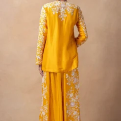 Anamika Khanna Yellow Floral Embellished Co-ord Set -Deals Drapizia Store 14623ak10 5