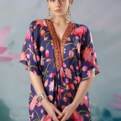 Rajdeep Ranawat Navy Kusum Embellished Kaftan -Deals Drapizia Store 1503rr05 4
