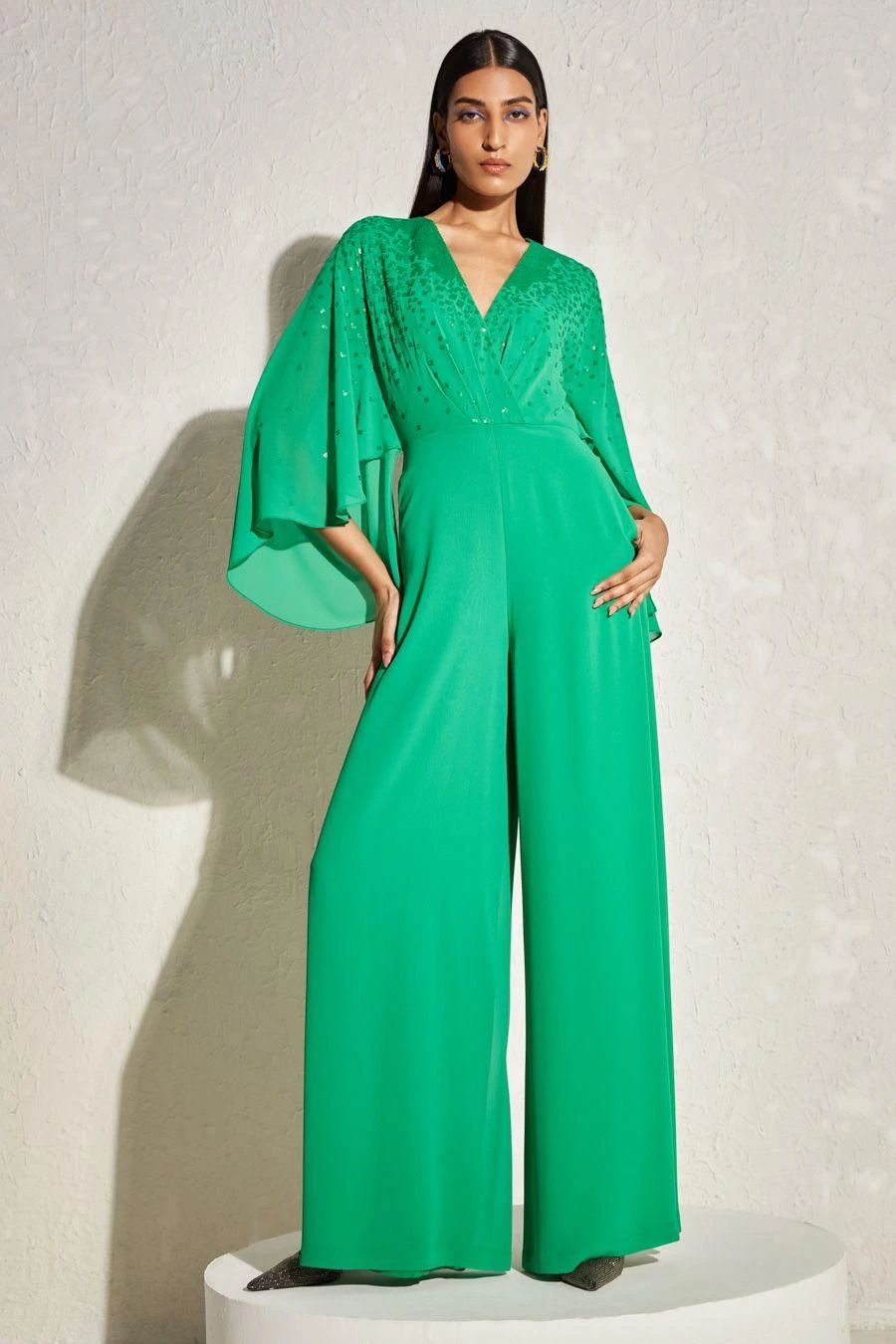Namrata Joshipura Kelly Green Metallic Quad Jumpsuit 3 Namrata Joshipura Kelly Green Metallic Quad Jumpsuit