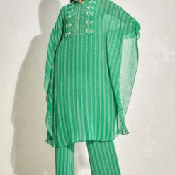 Namrata Joshipura Kelly Green Striped Kaftan Set -Deals Drapizia Store 1532023nj18 3