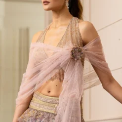 Tarun Tahiliani Tulle Cascade Lehenga With Blouse And Drape -Deals Drapizia Store 153ttmj7 3 1