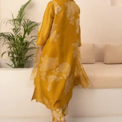 Arcvsh By Pallavi Singh Ochre Floral Double Layered Tunic Set -Deals Drapizia Store 15423arc12 5