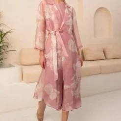 Arcvsh By Pallavi Singh Lavender Floral Printed Jacket & Jumpsuit