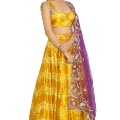 Payal Singhal Mustard Leheriya Embroidered Lehenga Set -Deals Drapizia Store 154ps13 3 1