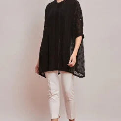 PATINE Black Chikankari Embroidered Top