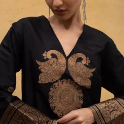 Payal Khandwala Black Handwoven Silk Engineered Brocade Maxi -Deals Drapizia Store 1611pk3 4