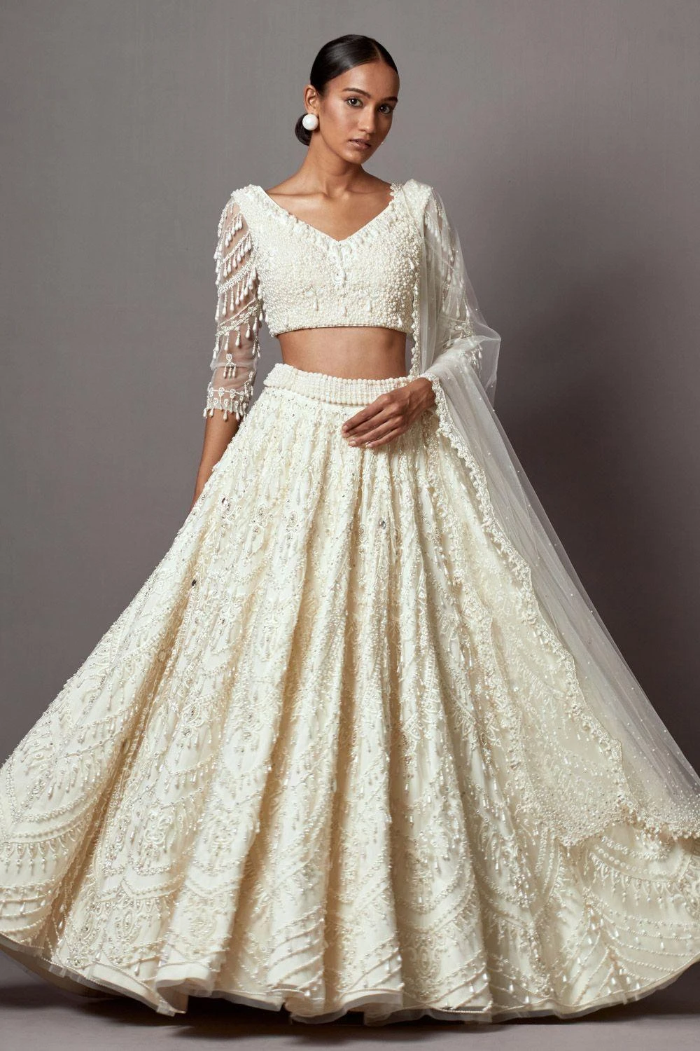 Mala And Kinnary Ethereal Ivory Pearl Adorned Lehenga Set 3 Mala And Kinnary Ethereal Ivory Pearl Adorned Lehenga Set