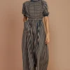 Mati Brown Striped Cotton Jumpsuit -Deals Drapizia Store 163mati2 1