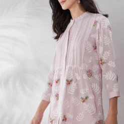 PATINE Fern Blush Embroidered Pintuck Top -Deals Drapizia Store 16588 3