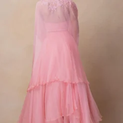 Ahilian Pink Floral Embellished Cape Set -Deals Drapizia Store 16623ah2 5