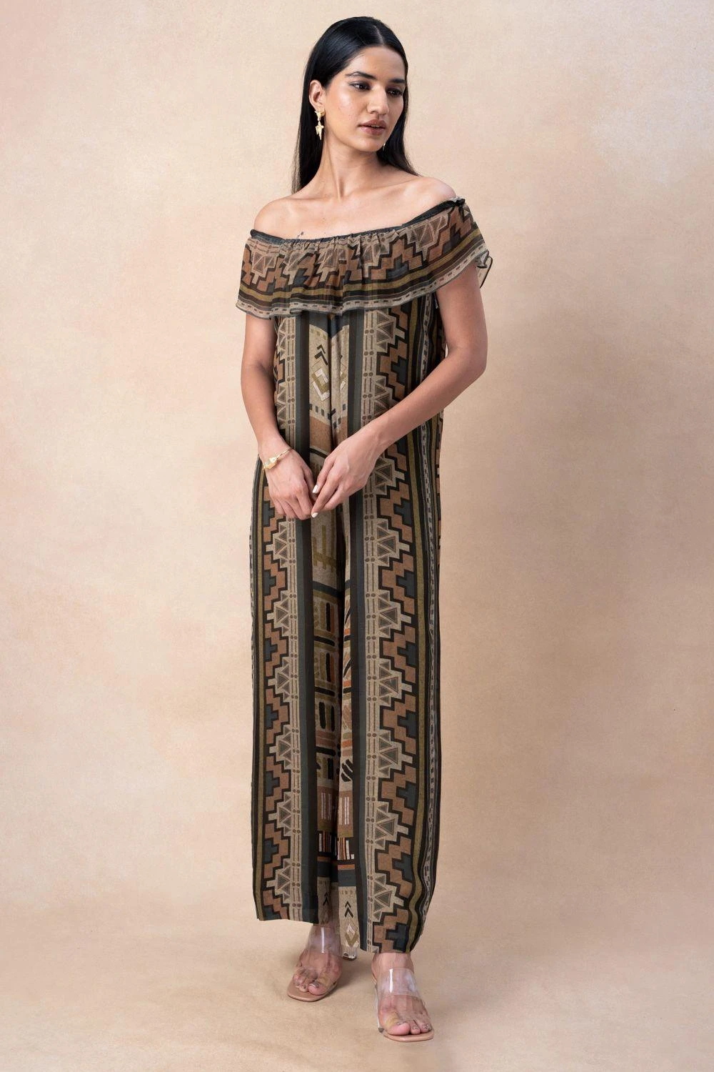 Nikita Mhaisalkar Green Aztec Print Jumpsuit 3 Nikita Mhaisalkar Green Aztec Print Jumpsuit