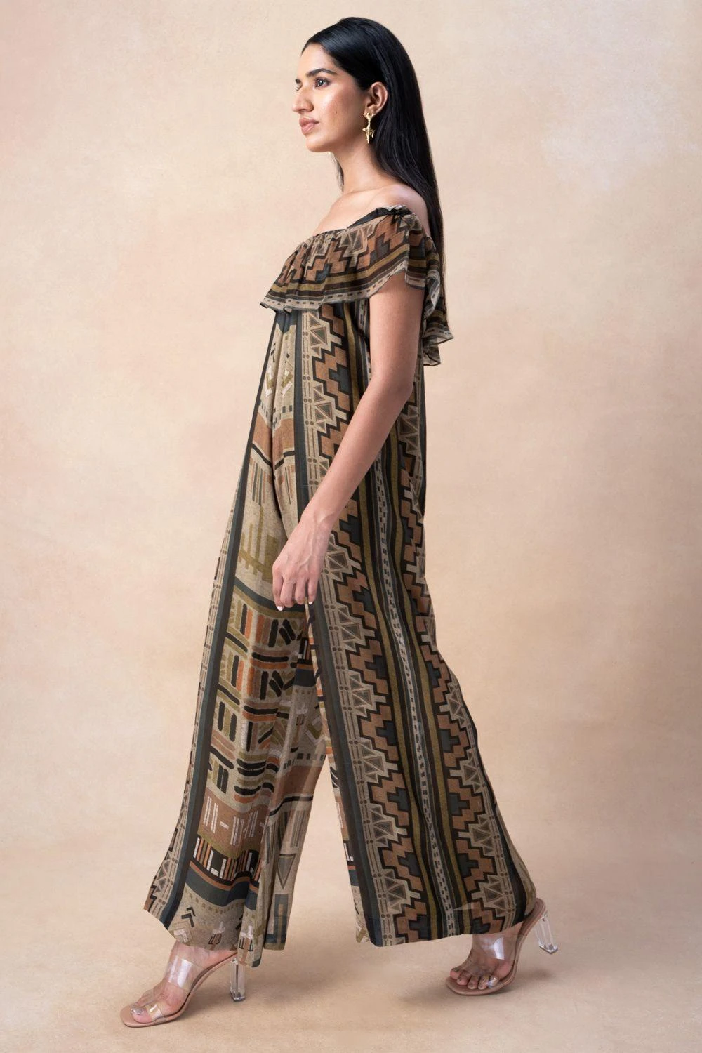 Nikita Mhaisalkar Green Aztec Print Jumpsuit 4 Nikita Mhaisalkar Green Aztec Print Jumpsuit - Image 2