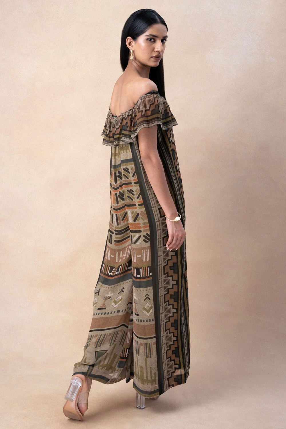 Nikita Mhaisalkar Green Aztec Print Jumpsuit 7 Nikita Mhaisalkar Green Aztec Print Jumpsuit - Image 5