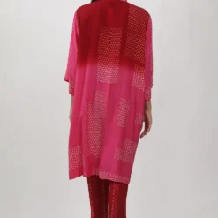 Krishna Mehta Red Shaded Block Printed Shirt Tunic Set -Deals Drapizia Store 17723km21 4