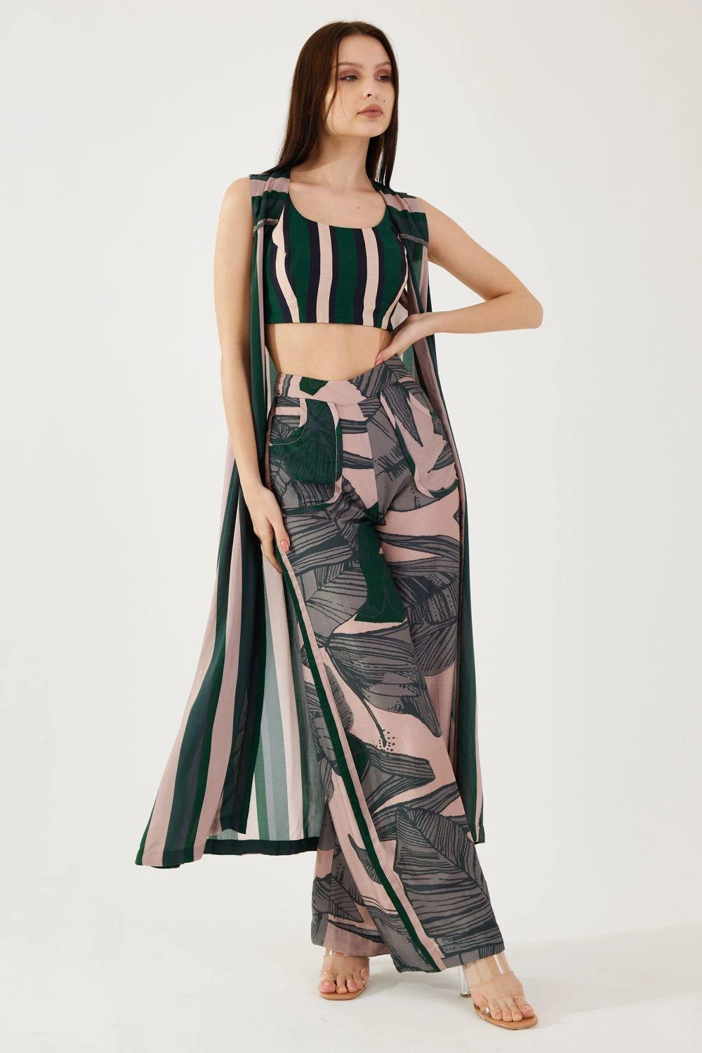 KoAi Green And Black Stripe Bustier 4 KoAi Green And Black Stripe Bustier - Image 2