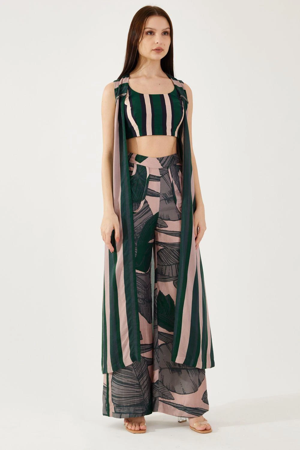 KoAi Green And Black Stripe Bustier 5 KoAi Green And Black Stripe Bustier - Image 3