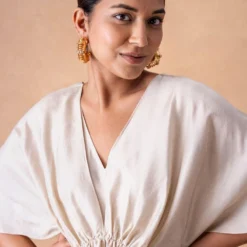 431-88 By Shweta Kapur Radiant Ivory Silk Draped Jumpsuit -Deals Drapizia Store 181244318801 4