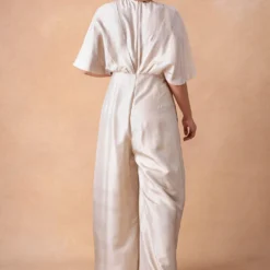 431-88 By Shweta Kapur Radiant Ivory Silk Draped Jumpsuit -Deals Drapizia Store 181244318801 5