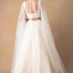Ahilian Ivory Floral Organza Lehenga Set 11 Ahilian Ivory Floral Organza Lehenga Set -Deals Drapizia Store 18124an1 5