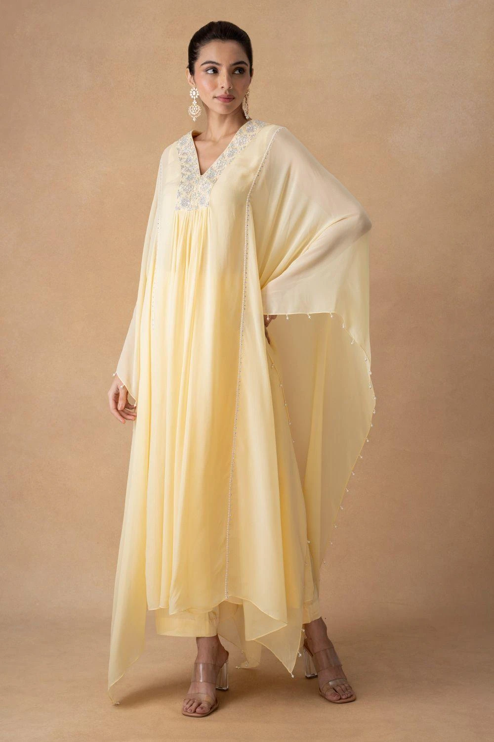 Ahilian Yellow Floral Kurta Set 4 Ahilian Yellow Floral Kurta Set - Image 2