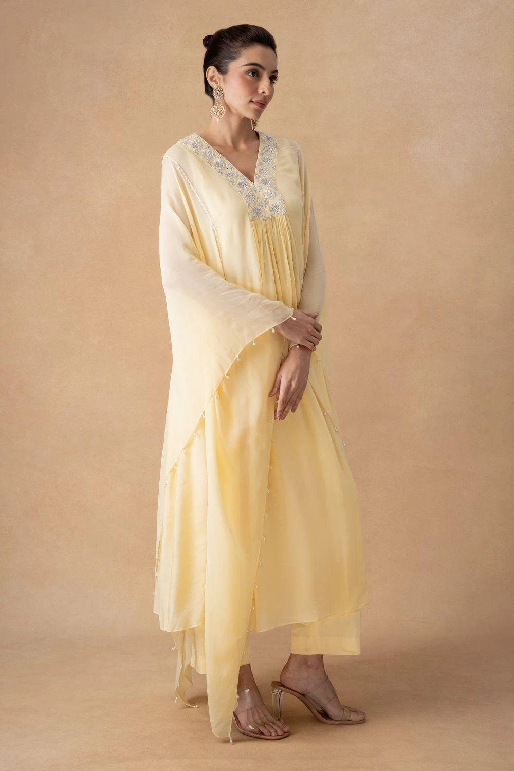 Ahilian Yellow Floral Kurta Set 5 Ahilian Yellow Floral Kurta Set - Image 3