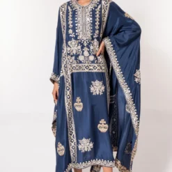 Divya Sheth Indigo Embroidered Kaftan