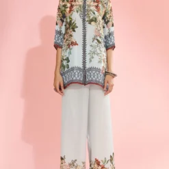 Rajdeep Ranawat Powder Blue Floral Printed Shirt