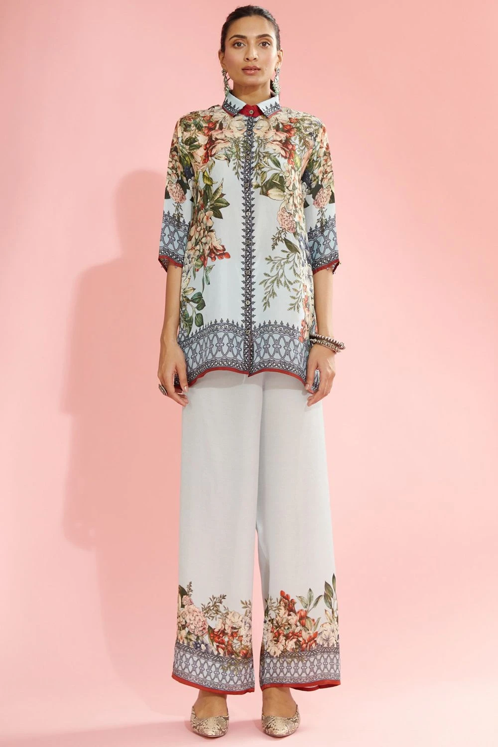 Rajdeep Ranawat Powder Blue Floral Printed Shirt 3 Rajdeep Ranawat Powder Blue Floral Printed Shirt