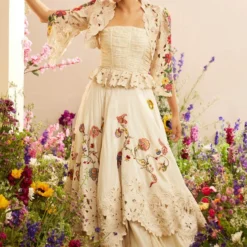 Chandrima Ivory Ruched Corset