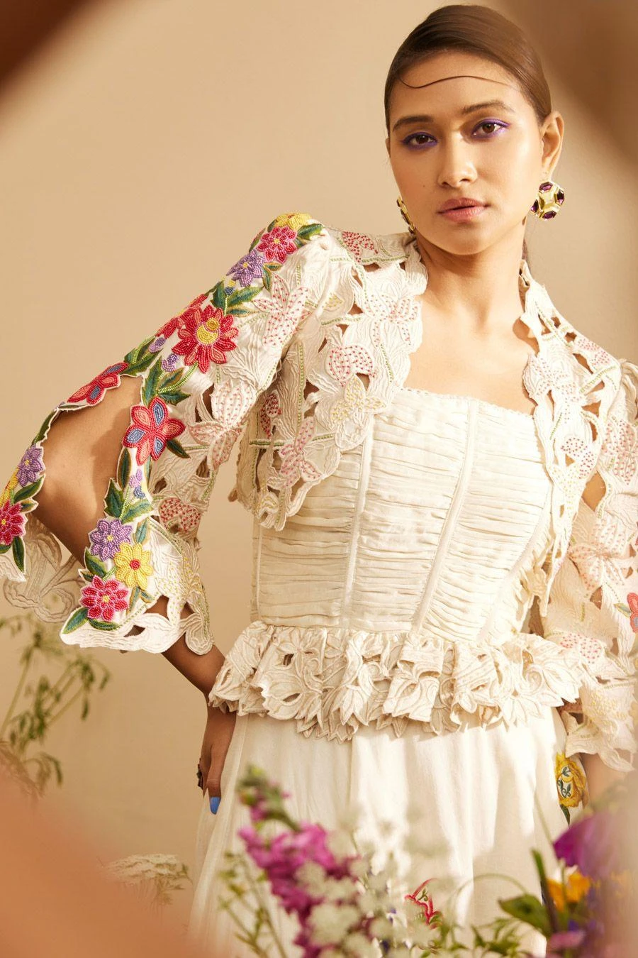 Chandrima Ivory Ruched Corset 5 Chandrima Ivory Ruched Corset - Image 3