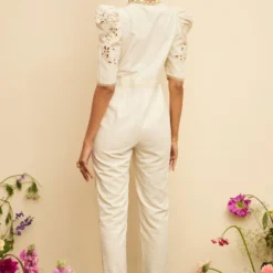Chandrima Ivory Threadwork And Cutwork Jumpsuit -Deals Drapizia Store 20032023ca32 6
