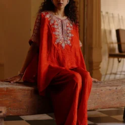 Avacara Orange Gota Work Kurta Set