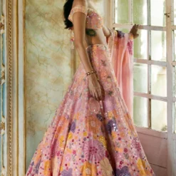 Mishru Blush Pink Iris Embroidered Lehenga Set -Deals Drapizia Store 2010mish18 2