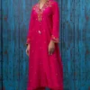 Niti Bothra Pink Resham Embroidered Kurta Set 1 Niti Bothra Pink Resham Embroidered Kurta Set -Deals Drapizia Store 202nbd16 1