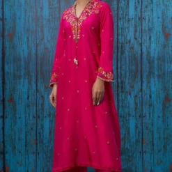 Niti Bothra Pink Resham Embroidered Kurta Set