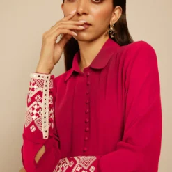PATINE Hot Pink Silk Georgette Shirt -Deals Drapizia Store 204pa22 3