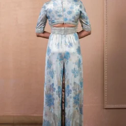 Tarun Tahiliani Blue Floral Printed Jumpsuit -Deals Drapizia Store 20623tt23 3