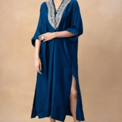 Jayanti Reddy Blue Zardosi Work Kaftan