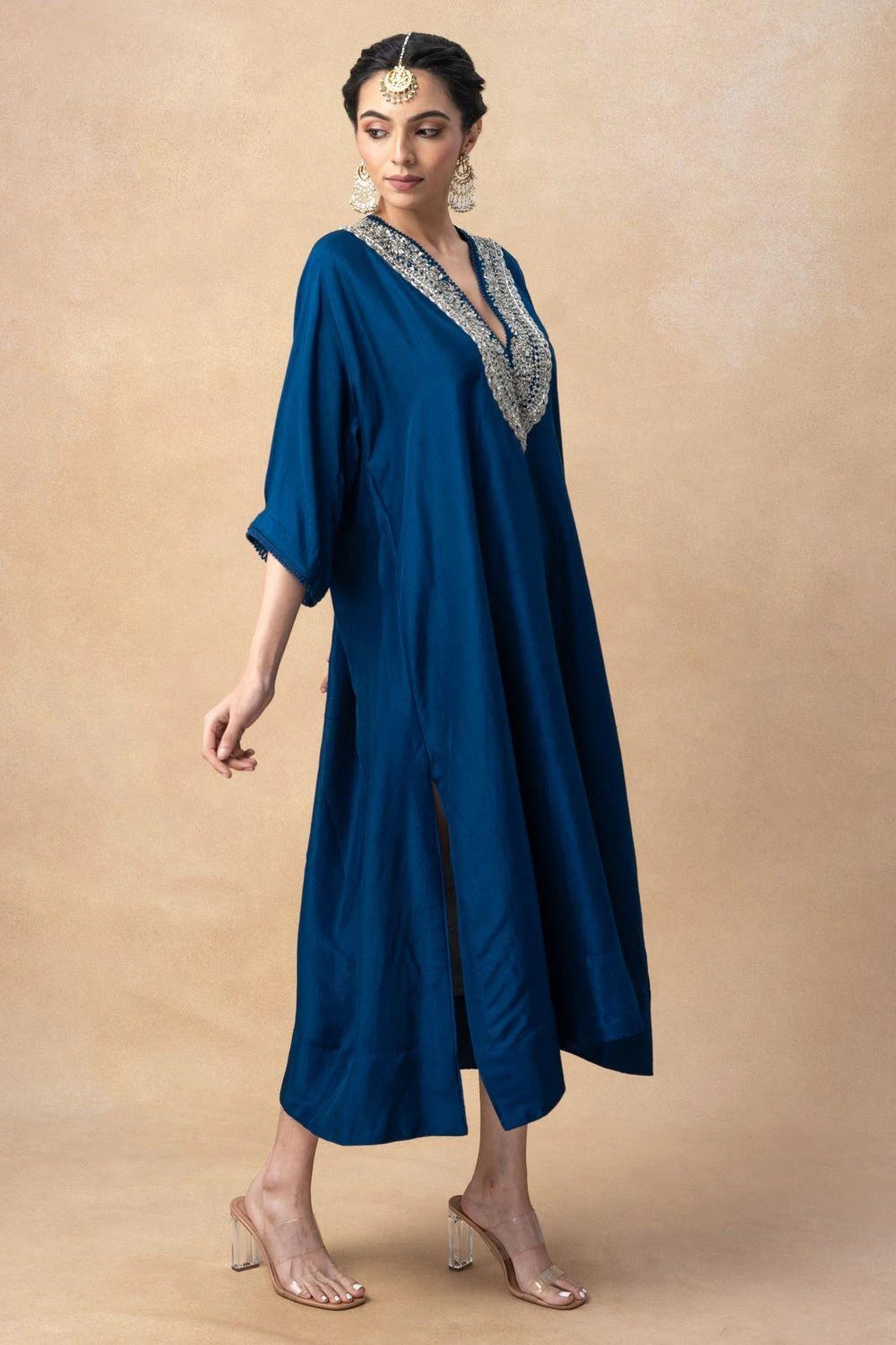 Jayanti Reddy Blue Zardosi Work Kaftan 5 Jayanti Reddy Blue Zardosi Work Kaftan - Image 3