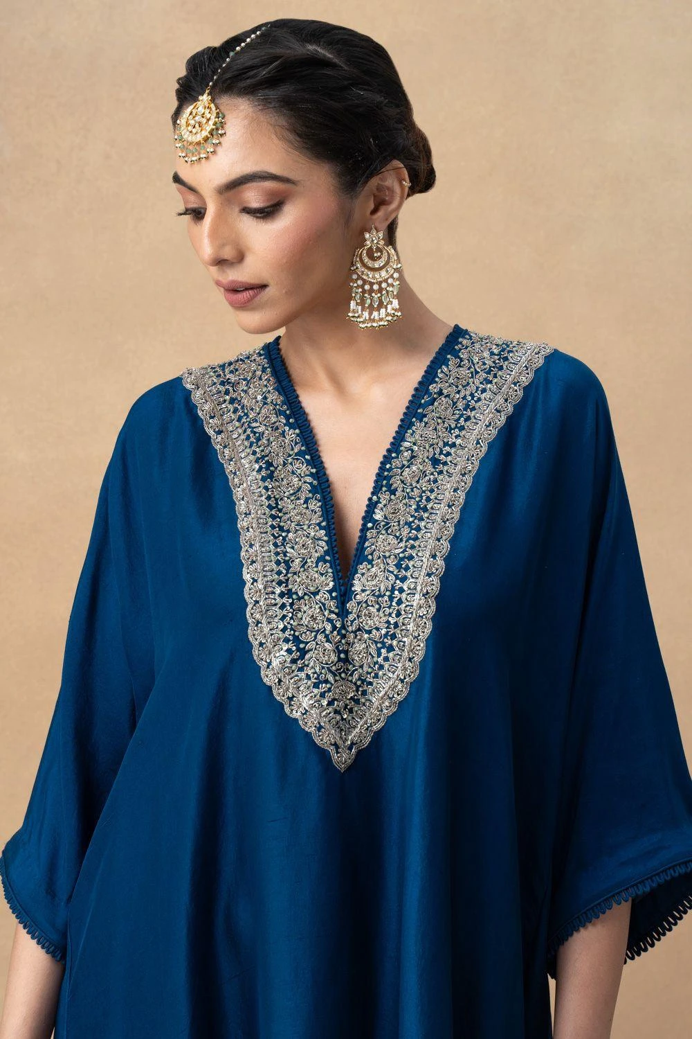 Jayanti Reddy Blue Zardosi Work Kaftan 6 Jayanti Reddy Blue Zardosi Work Kaftan - Image 4