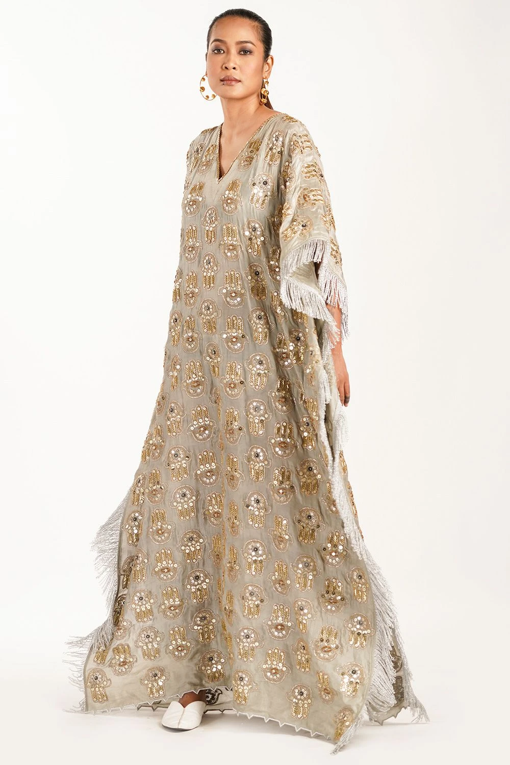 Heirloom By Rara Avis Embroidered Kaftan With Fringed Hem 3 Heirloom By Rara Avis Embroidered Kaftan With Fringed Hem