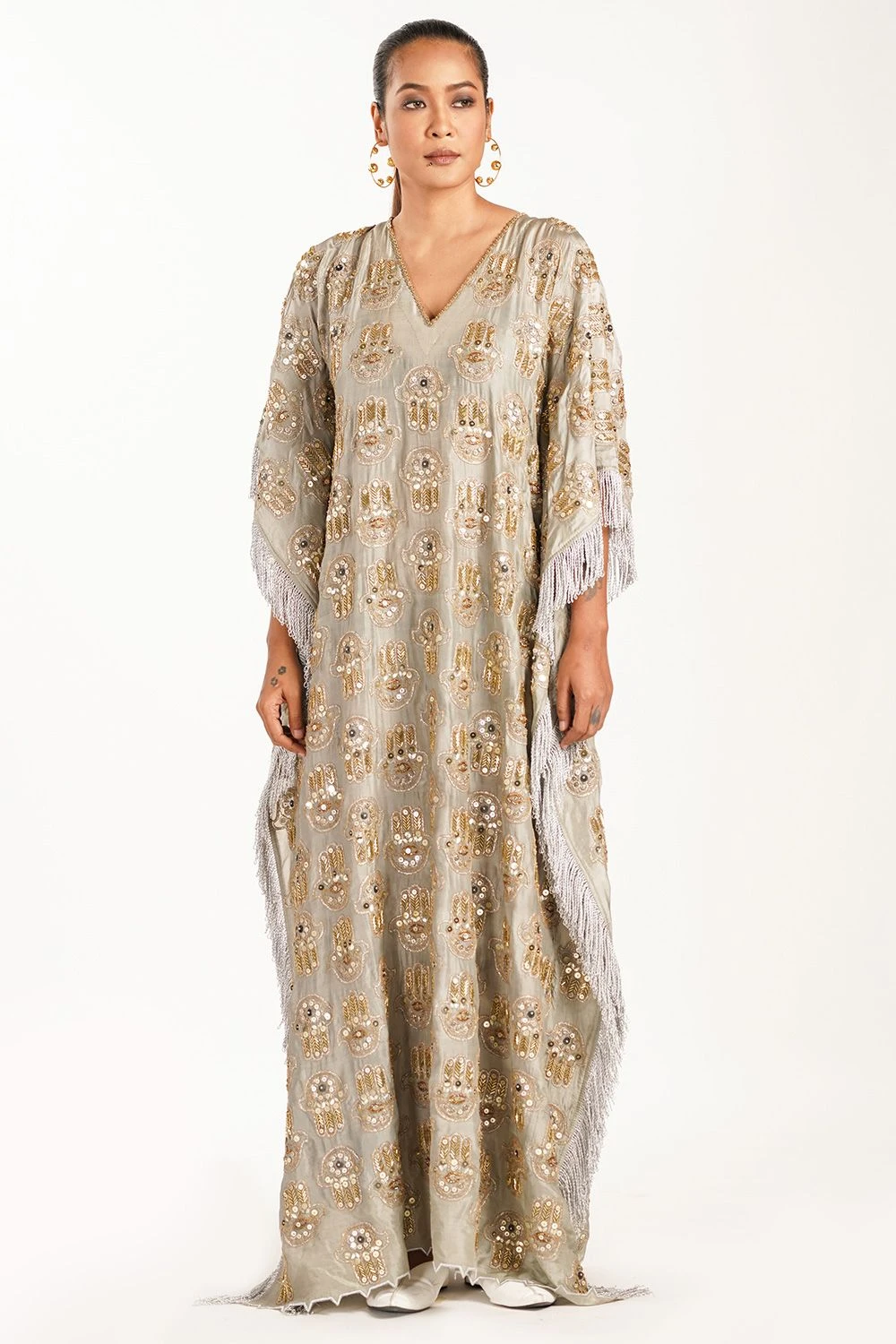 Heirloom By Rara Avis Embroidered Kaftan With Fringed Hem 4 Heirloom By Rara Avis Embroidered Kaftan With Fringed Hem - Image 2