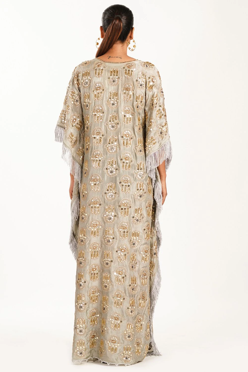 Heirloom By Rara Avis Embroidered Kaftan With Fringed Hem 6 Heirloom By Rara Avis Embroidered Kaftan With Fringed Hem - Image 4