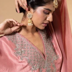 Jayanti Reddy Peach Zardosi Embroidered Kaftan 10 Jayanti Reddy Peach Zardosi Embroidered Kaftan -Deals Drapizia Store 2104jr05 4