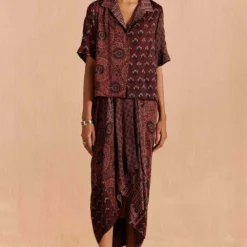 Sunira Designs Maroon Mrida Crop Shirt