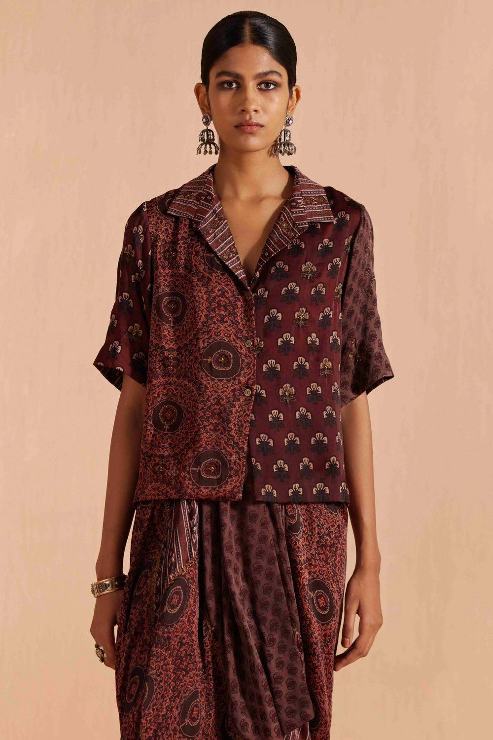 Sunira Designs Maroon Mrida Crop Shirt 4 Sunira Designs Maroon Mrida Crop Shirt - Image 2