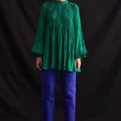 Amrich Naina Hand Embroidered Pleated Yoke Shirt