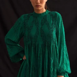 Amrich Naina Hand Embroidered Pleated Yoke Shirt -Deals Drapizia Store 211123ach2 4